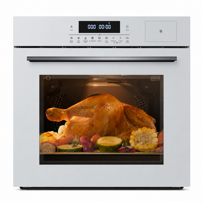 24 Inch Built-In Electric Single Wall Oven, 2.5 Cu.Ft Advanced Convection Cooking with Touch Control,11 Functions & Recipes,Glass Door,Silver