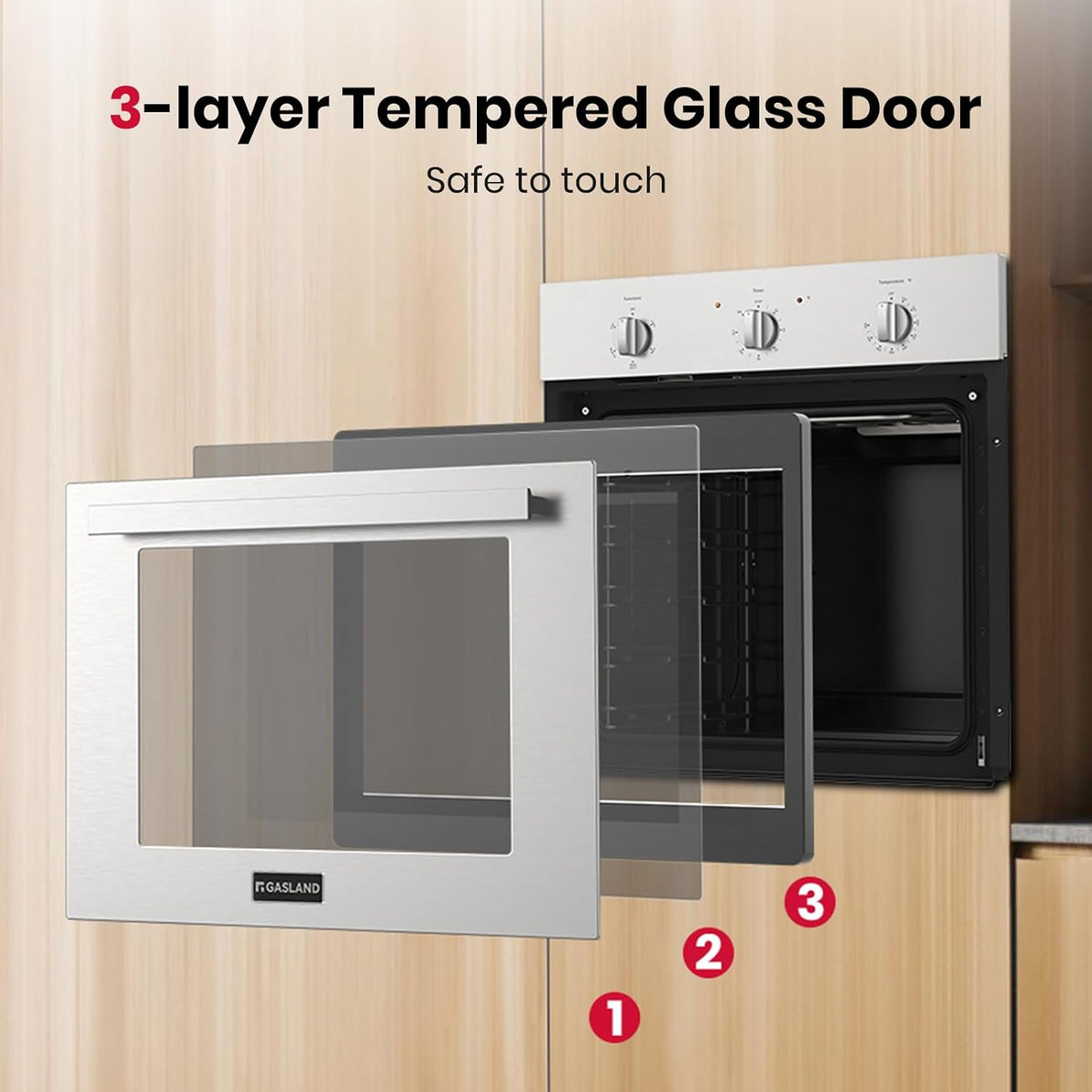 24 Inch Electric Wall Oven with 5 Cooking Modes, 2.79 Cu.Ft, 2200W