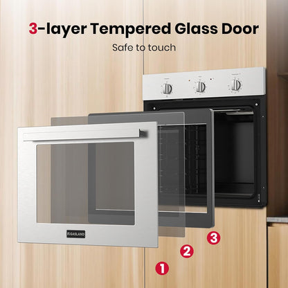 24 Inch Electric Wall Oven with 5 Cooking Modes, 2.79 Cu.Ft, 2200W