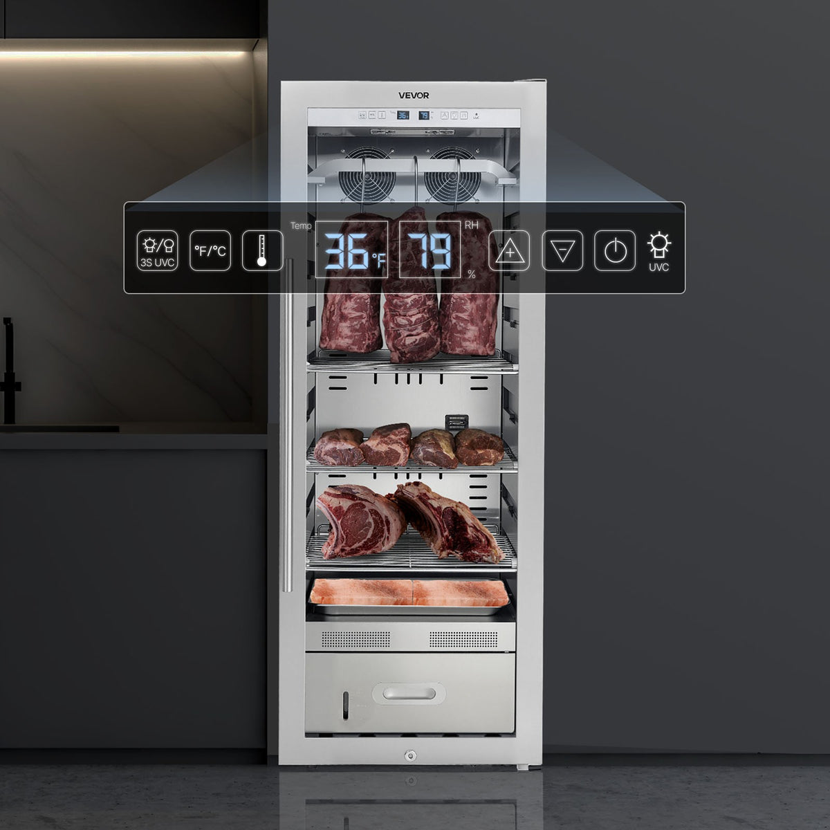 VEVOR 232LBS Dry Aging Fridge for Steaks Dry Ager Refrigerator for Meat for Home