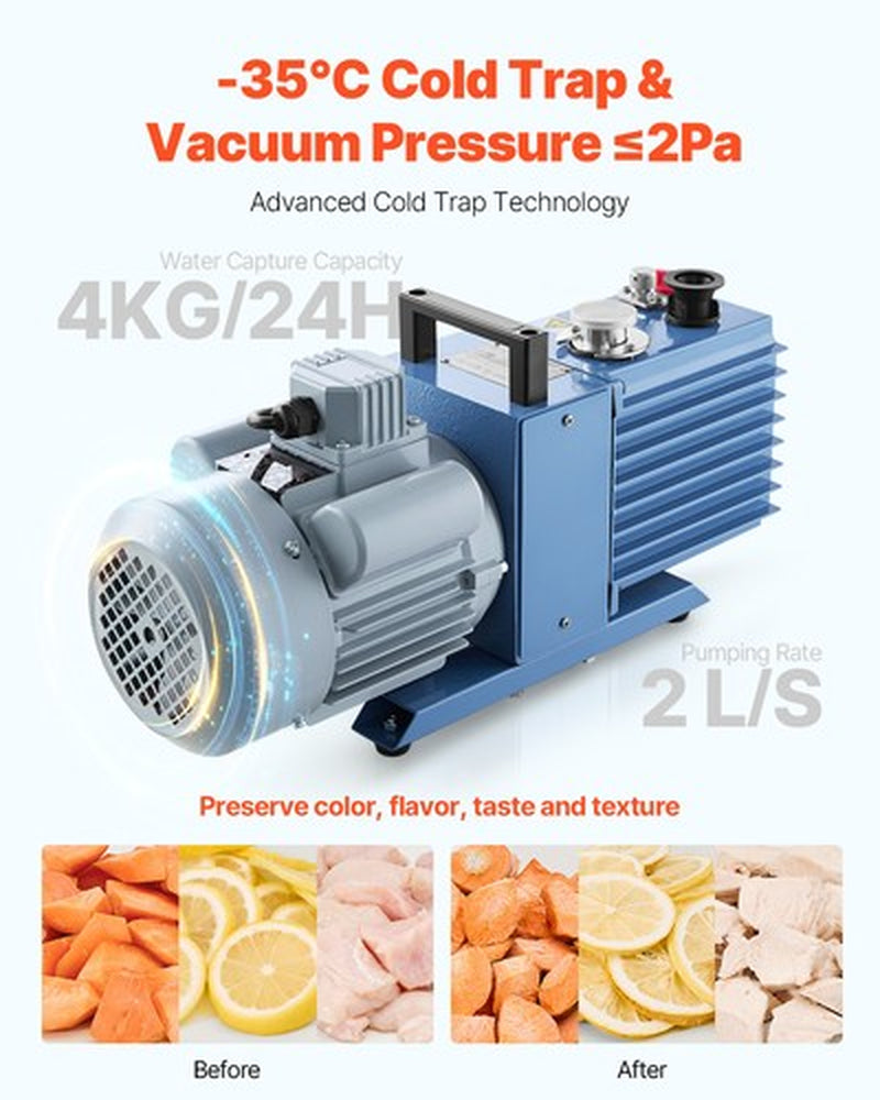 VEVOR Vacuum Freeze Dryer 4-Layer Fruit Vegetable Freeze Drying Machine W/ Pump
