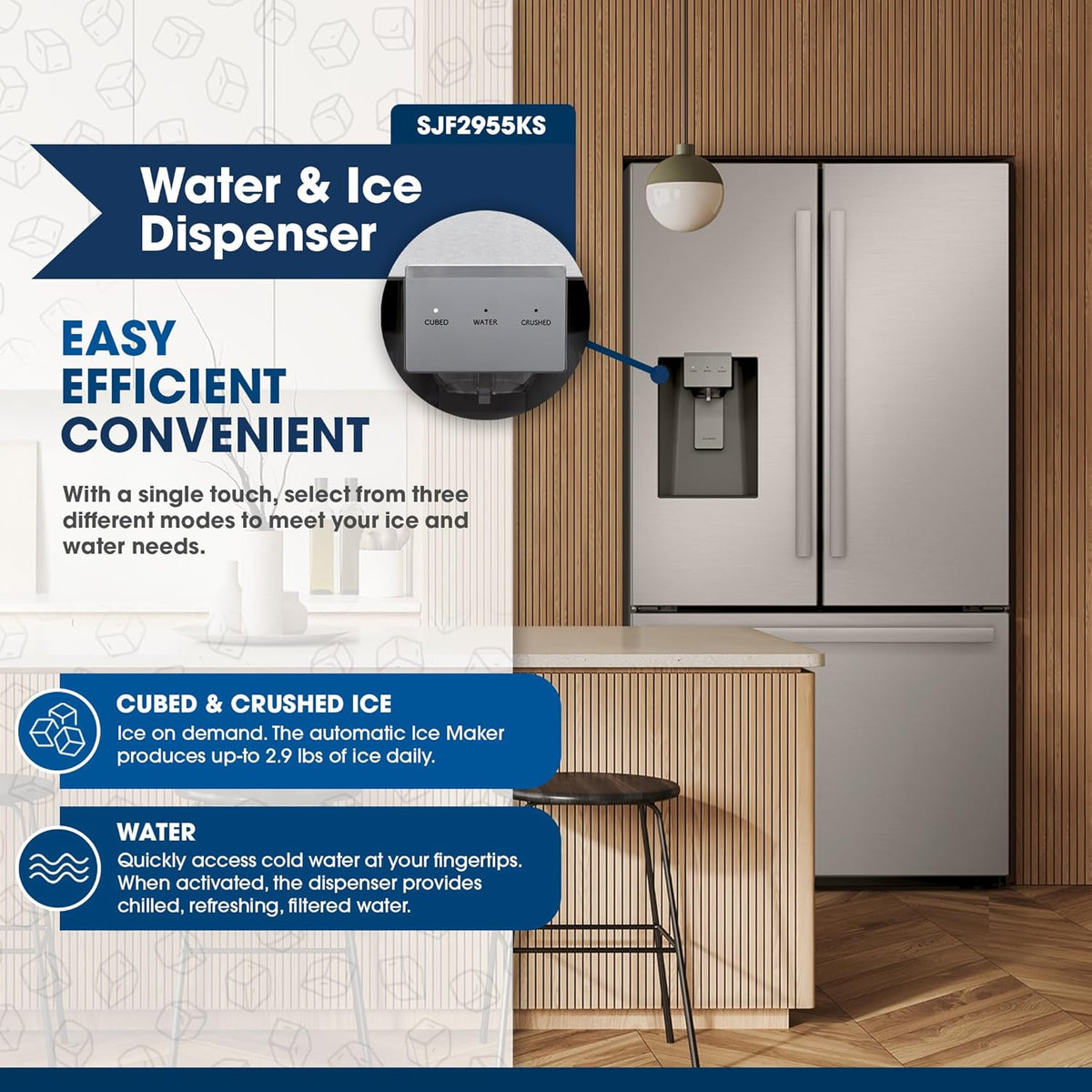 SJF2955KS 28.9 Cu.Ft. Standard Depth 36 In. French Door Refrigerator