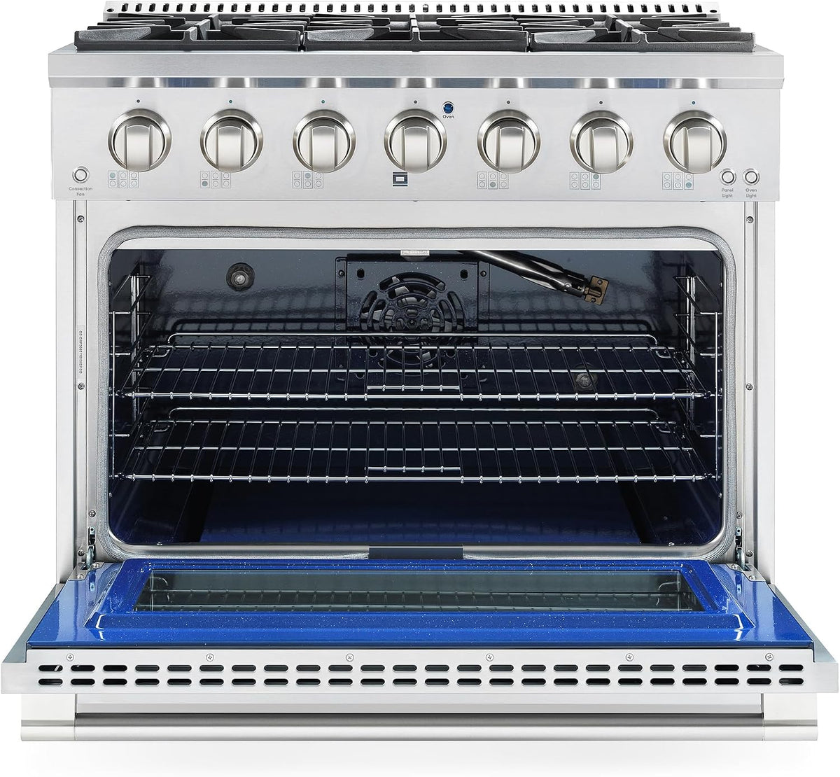 36 In. Vista Coll 5.4 Cu Ft 6 Burner Gas Range, Convection, Stainless Steel