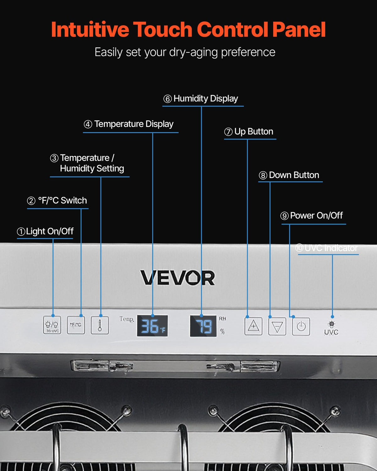 VEVOR 232LBS Dry Aging Fridge for Steaks Dry Ager Refrigerator for Meat for Home