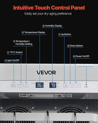 VEVOR 232LBS Dry Aging Fridge for Steaks Dry Ager Refrigerator for Meat for Home