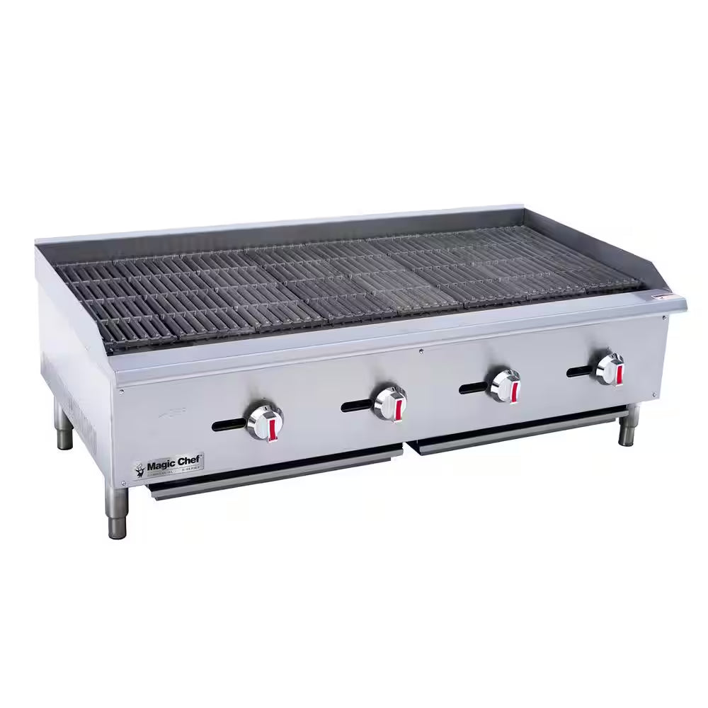 48 In. Commercial Countertop Radiant Char Broiler in Stainless Steel