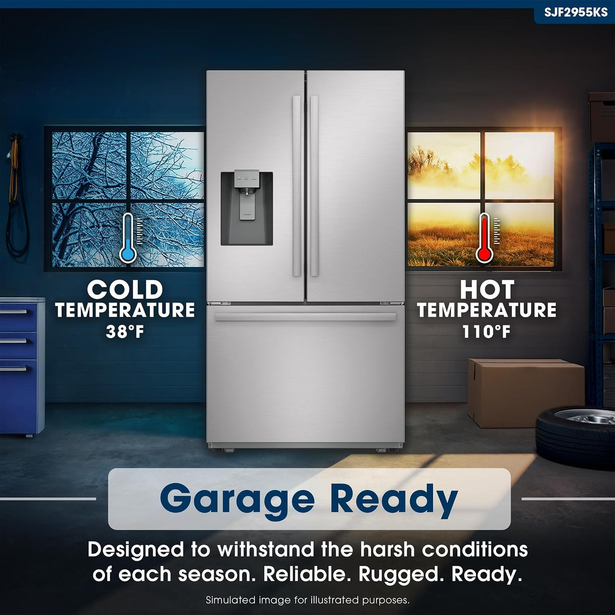 SJF2955KS 28.9 Cu.Ft. Standard Depth 36 In. French Door Refrigerator