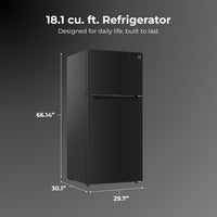 18.1 Cu. Ft. 30" Wide Top Mount Refrigerator - Black