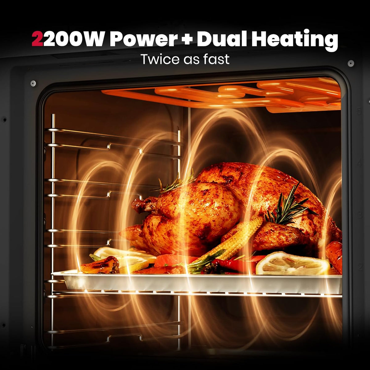 24 Inch Electric Wall Oven with 5 Cooking Modes, 2.79 Cu.Ft, 2200W