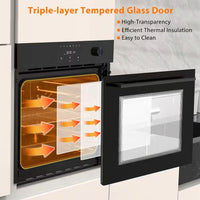 24 In. Single Wall Electric Oven with Convection, Touch Control in Stainless Steel