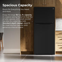 18.1 Cu. Ft. 30" Wide Top Mount Refrigerator - Black