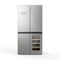 21.36 Cu.Ft French Door Refrigerators with Bottom Freezer, Wine Cabinet, Adjustable Shelving, Counter Depth Smart Refrigerator with Touchscreen for Kitchen Home — Studio Shot