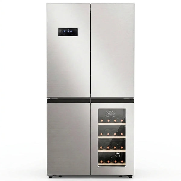 French Door Refrigerator Built for Modern Kitchens, 21.36 Cu.Ft, Wine Cabinet, Touchscreen Control — Studio Shot